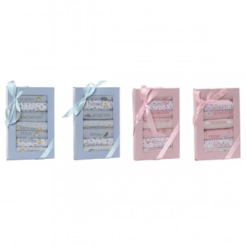 Набор нагрудников Home ESPRIT Синий Розовый Хлопок 19 x 29 x 3 cm (4 штук)