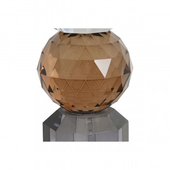 Подсвечник Home ESPRIT Жёлтый Серый Стеклянный 7 x 7 x 20 cm