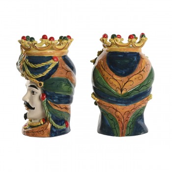 Подставка под цветочный горшок Home ESPRIT Зеленый Разноцветный Фарфор 20 x 20 x 29 cm (2 штук)