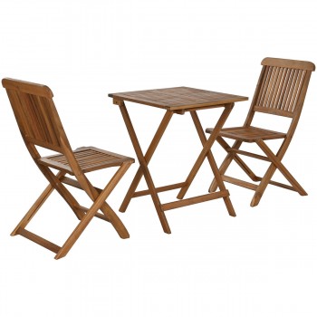 Стол и 2 стула Home ESPRIT Коричневый 60 x 60 x 74 cm