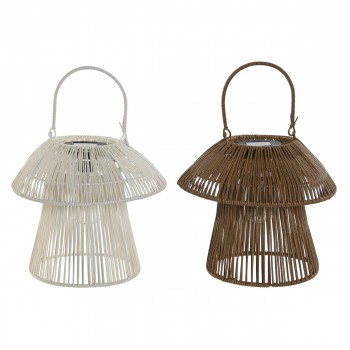 Солнечный светильник Home ESPRIT Белый Коричневый 31 x 31 x 30 cm (2 штук)