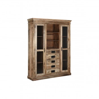 Дисплей-стенд Home ESPRIT Коричневый Стеклянный Древесина манго 165 x 45 x 210 cm