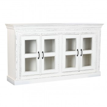 Устройство Home ESPRIT Белый Стеклянный Древесина манго 180 x 40 x 100 cm