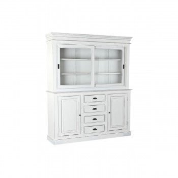 Дисплей-стенд Home ESPRIT Белый Стеклянный Древесина манго 170 x 45 x 200 cm