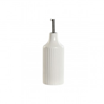 Масленка Home ESPRIT Белый Серебристый Нержавеющая сталь Фарфор город 350 ml 7 x 7 x 22 cm