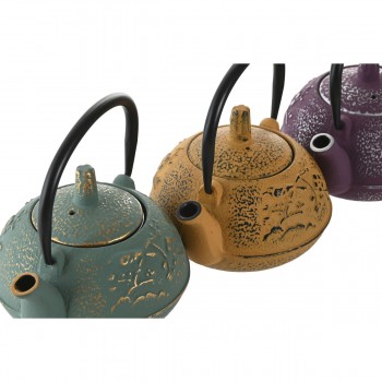 Чайник Home ESPRIT Жёлтый Зеленый Лиловый Нержавеющая сталь Железо 300 ml (3 штук)