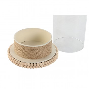 Подсвечник Home ESPRIT Светло-коричневый Металл Веревка 17 x 17 x 23 cm