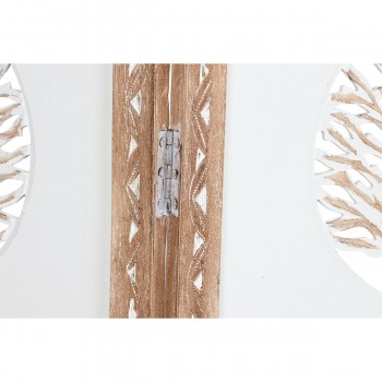 Ширма Home ESPRIT Белый Натуральный Древесина манго Деревянный MDF 153 X 2,3 X 182 CM