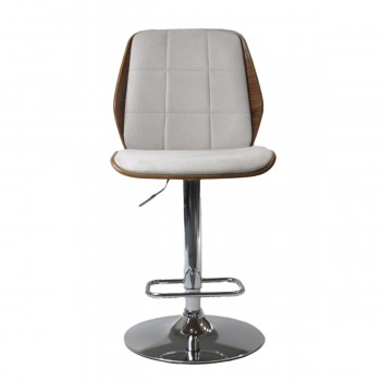 Табурет Home ESPRIT Коричневый Бежевый Серебристый Oрех 50 x 52 x 121 cm