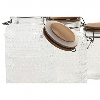 Набор из 3 банок Home ESPRIT Прозрачный Натуральный 950 ml 1,2 L 3 Предметы