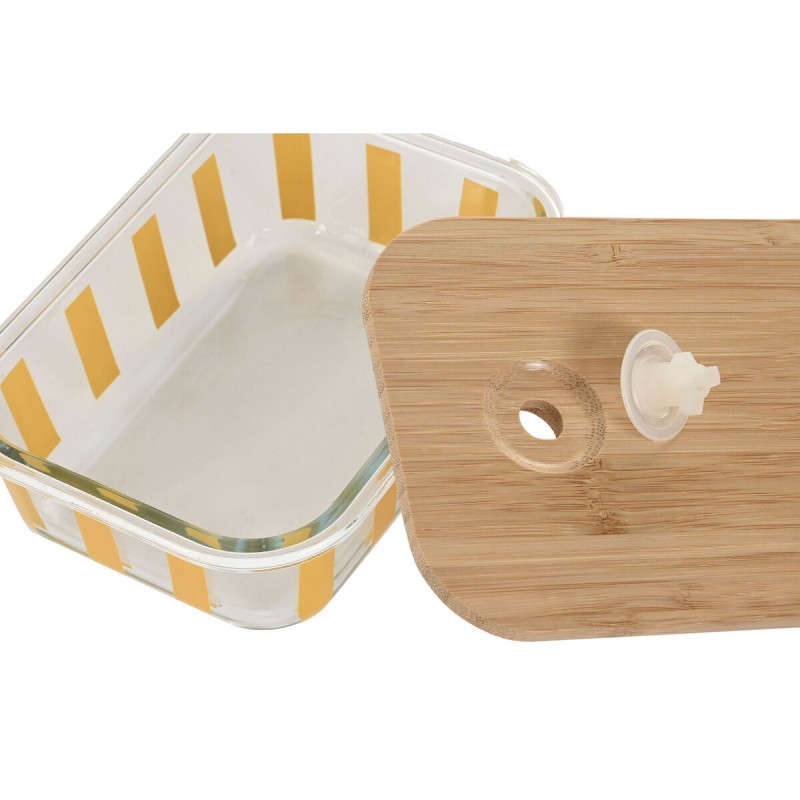 Судок Home ESPRIT Жёлтый Зеленый Коралл Стеклянный Боросиликатное стекло Лучи современный 1 L 660 ml