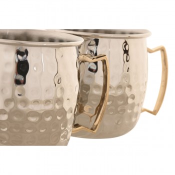 Набор из 2 кружек Mug Home ESPRIT Позолоченный Серебристый Loft 480 ml (2 штук)
