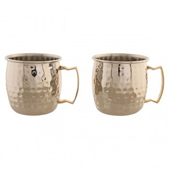 Набор из 2 кружек Mug Home ESPRIT Позолоченный Серебристый Loft 480 ml (2 штук)