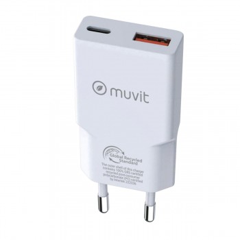 Сетевое зарядное устройство Muvit for Change HC-263 Белый 18 W 30 W