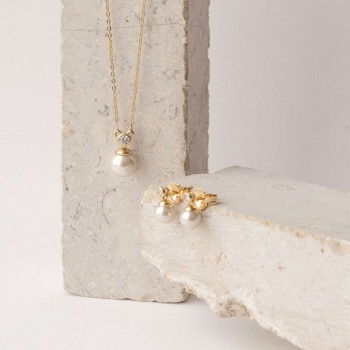 Женские серьги Majorica 15305.01.1.E00.000.1 Белый Позолоченный