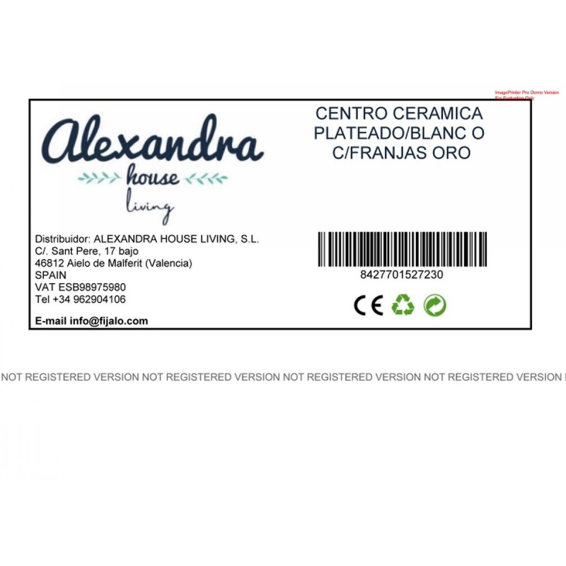 Декор для центра стола Alexandra House Living Белый Серебристый Керамика 35 x 11 x 5 cm