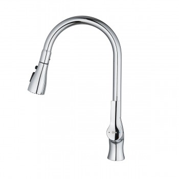 Смеситель с одной ручкой Fontastock Хром Нержавеющая сталь Латунь Керамическое сплав цинка Форма C Высокий