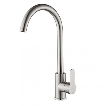 Смеситель с одной ручкой Fontastock Серый Нержавеющая сталь Керамическое сплав цинка Форма C