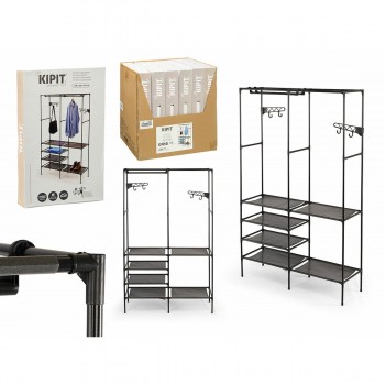 Гардеробная Kipit Чёрный Металл Ткань полипропилен 108 x 36 x 170 cm