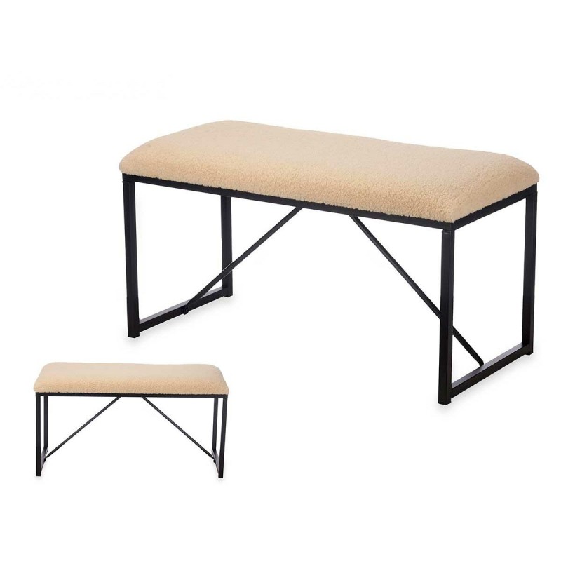 Скамья Gift Decor Бежевый Металл Ткань 81 x 42 x 38 cm