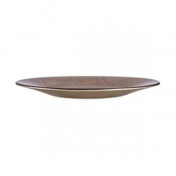 Плоская тарелка Vivalto 3239121P-5 Позолоченный Cтекло 21 x 2 x 21 cm