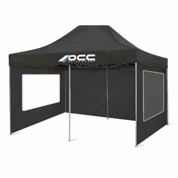 Стена Палатки OCC Motorsport OCCCARP31 Racing Чёрный полиэстер 420D Oxford 3 x 2 m Окно 2 штук