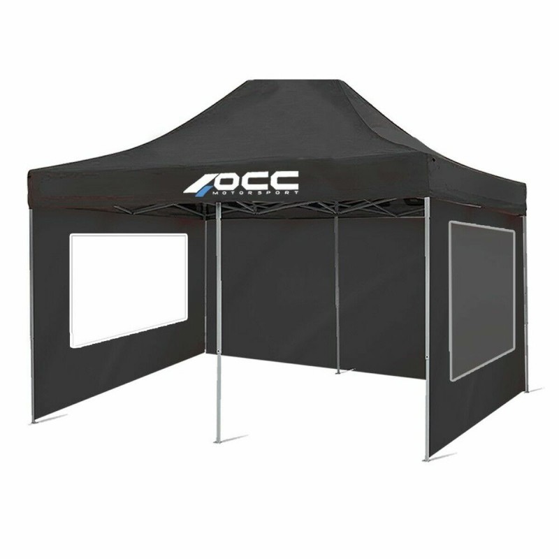 Стена Палатки OCC Motorsport OCCCARP31 Racing Чёрный полиэстер 420D Oxford 3 x 2 m Окно 2 штук