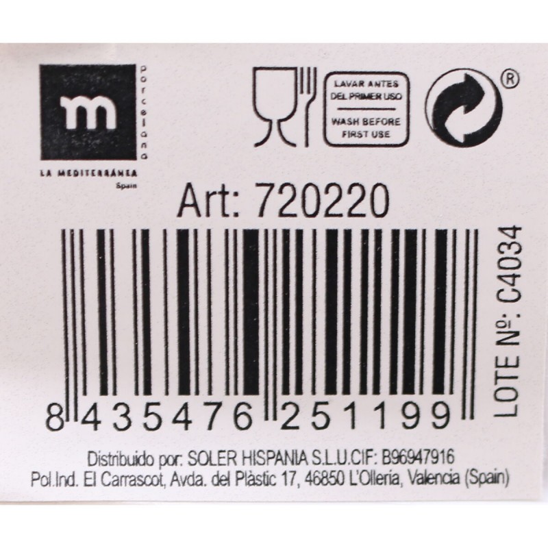 Поднос La Mediterránea Yummy Белый Фарфор 35,3 x 12 x 5 cm (35,3 x 12 x 5 cm)