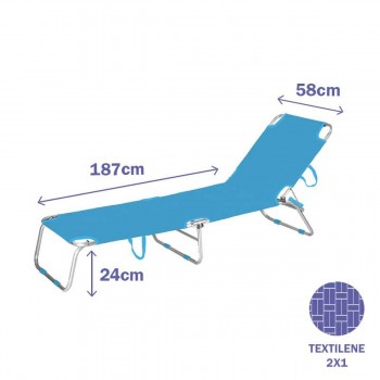 Шезлонг Marbueno Синий 58 x 24 x 187 cm