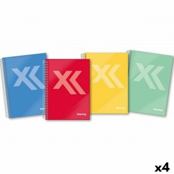 Записная книга на пружине Imprex A5 80 Листья (4 штук)