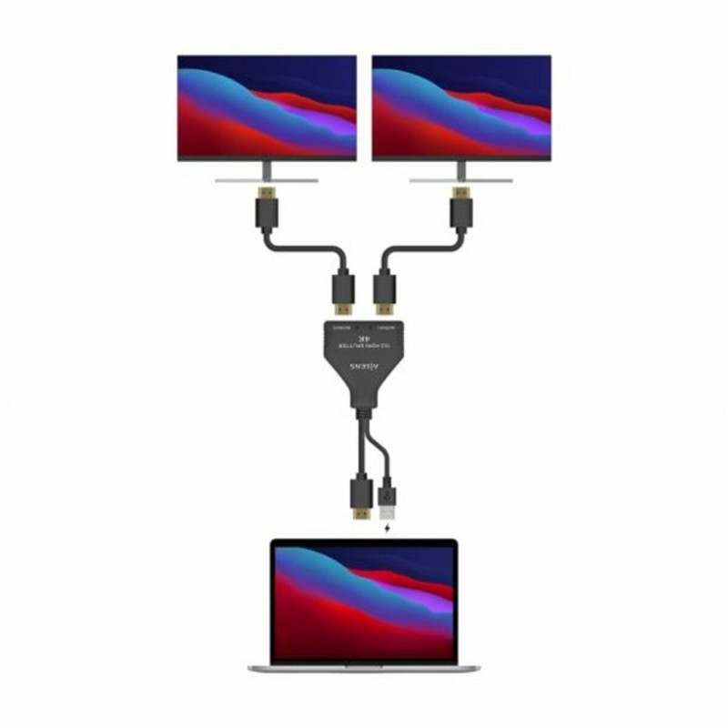 Электрический адаптер Aisens A123-0654 HDMI HDCP HDMI x 2