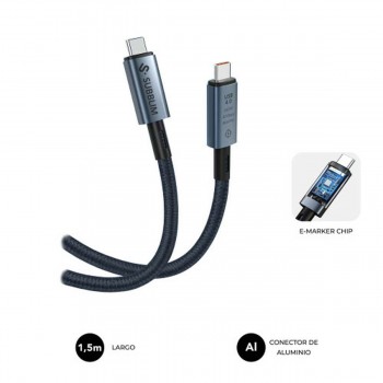 Кабель USB-C — USB-C Subblim HIGH Чёрный 1,5 m