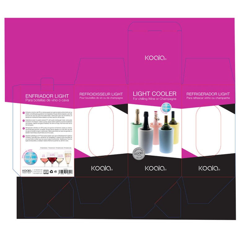 Охладитель для Бутылок Koala Light Розовый Пластик 19 x 12 cm