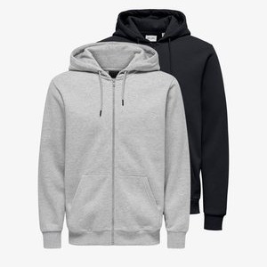 2ER PACK CERES - Zip-up sweatshirt - hellgrau dunkelblau 2ER PACK CERES - Zip-up sweatshirt - hellgrau dunkelblau