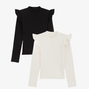 2 PACK - Long sleeved top - black 2 PACK - Long sleeved top - black
