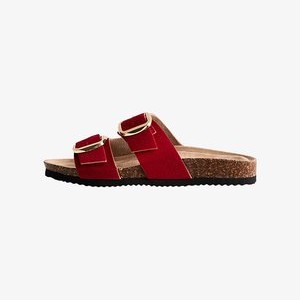 BUCKLED STRAP - Mules - red BUCKLED STRAP - Mules - red