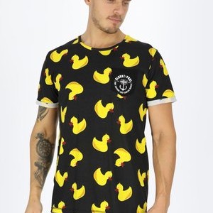 TROPICAL POCKET - Print T-shirt - black yellow duck TROPICAL POCKET - Print T-shirt - black yellow duck