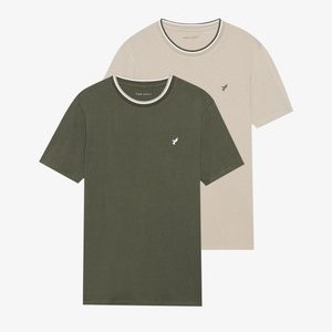 2 PACK - Basic T-shirt - forest night/plaza taupe 2 PACK - Basic T-shirt - forest night/plaza taupe