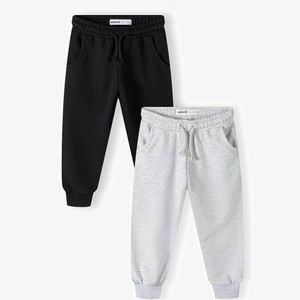 2 PACK - Tracksuit bottoms - grey black 2 PACK - Tracksuit bottoms - grey black