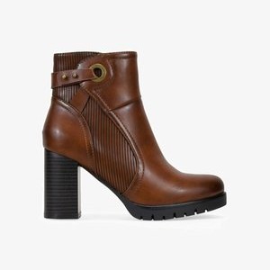 CON CREMALLERA - Platform ankle boots - cuero