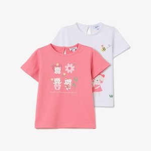 2 PACK - Print T-shirt - white pink 2 PACK - Print T-shirt - white pink