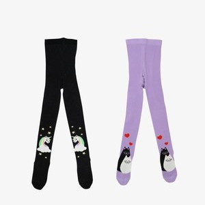 BUBBLEGUM SUGAR SPICE 2 PACK - Tights - black/purple BUBBLEGUM SUGAR SPICE 2 PACK - Tights - black/purple