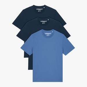 3ER MULTIPACK - Basic T-shirt - french navy bright blue 3ER MULTIPACK - Basic T-shirt - french navy bright blue