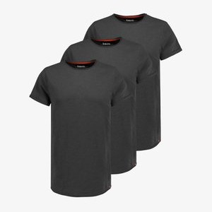 3ER PACK MIT RUNDHALS UND ROLLKANTE - Basic T-shirt - dunkelgrau 3ER PACK MIT RUNDHALS UND ROLLKANTE - Basic T-shirt - dunkelgrau