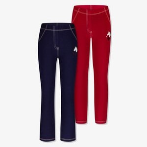 2PACK - Leggings - Trousers - rood-blauw 2PACK - Leggings - Trousers - rood-blauw