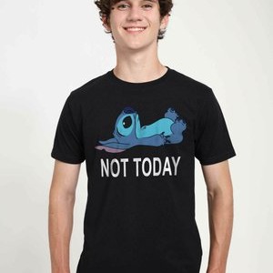 DISNEY LILO & STITCH NOT TODAY UNISEX - Print T-shirt - black DISNEY LILO & STITCH NOT TODAY UNISEX - Print T-shirt - black