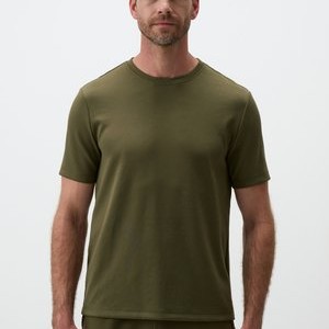 CREW NECK SHORT SLEEVE - Basic T-shirt - khaki CREW NECK SHORT SLEEVE - Basic T-shirt - khaki