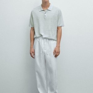 WIDE BUTTONED POLO COLLAR - Polo shirt - light blue WIDE BUTTONED POLO COLLAR - Polo shirt - light blue