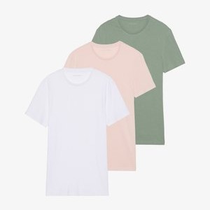3 PACK BASIC MUSCLE FIT T SHIRT - Basic T-shirt - bright white/iceberg green/chintz rose 3 PACK BASIC MUSCLE FIT T SHIRT - Basic T-shirt - bright white/iceberg green/chintz rose