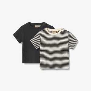 2 PACK FABIAN - Print T-shirt - navy rib stripe 2 PACK FABIAN - Print T-shirt - navy rib stripe